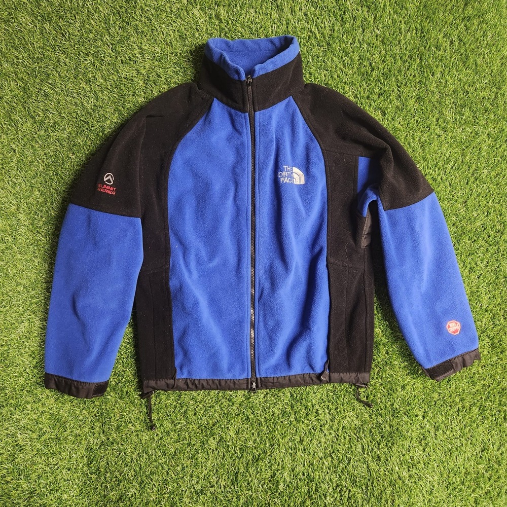 The North Face Summit Series Windstopper Fleece Jacket Mens Blue Black Full Zip - Picture 2 of 10